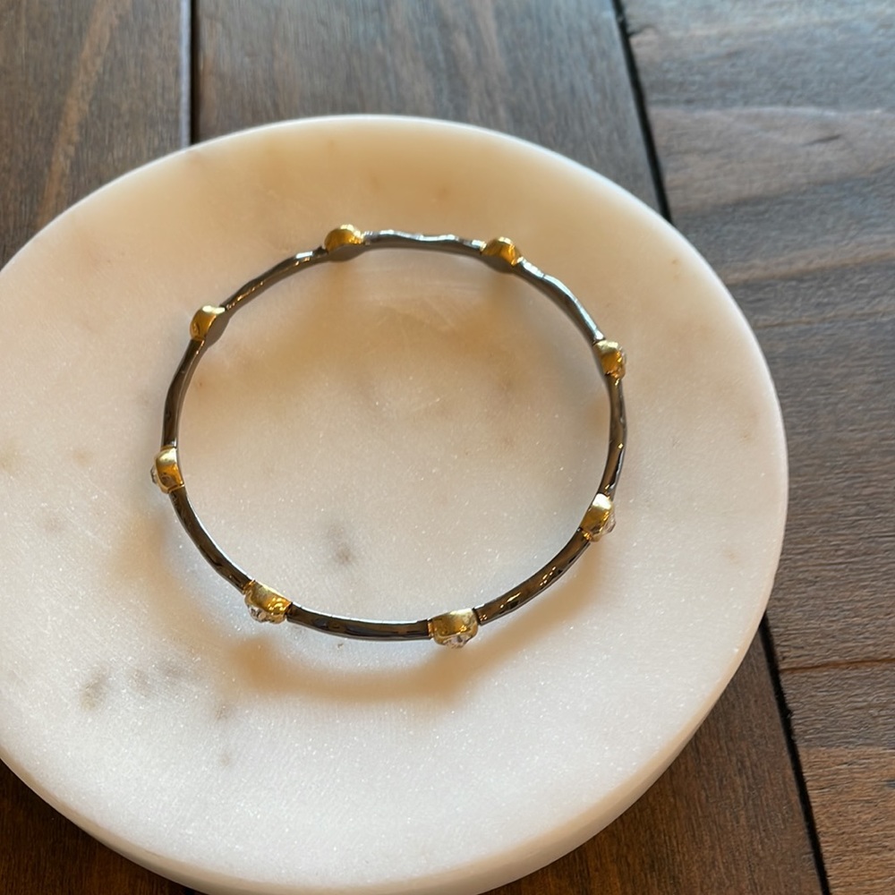 COPY - Stella & Dot black and gold with rhinestones bangle